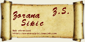 Zorana Šipić vizit kartica